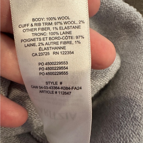 Aritzia Wilfred Clara Waist Sweater Grey Size XXS Women’s - Picture 7 of 7